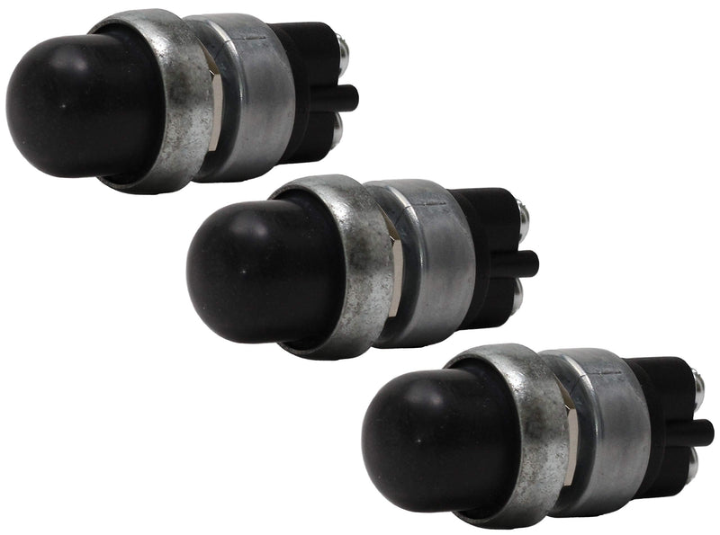 Fastronix 3 Pack Heavy Duty Push Button Momentary Start Switch (Neoprene Cap) Neoprene Cap 3 Pack