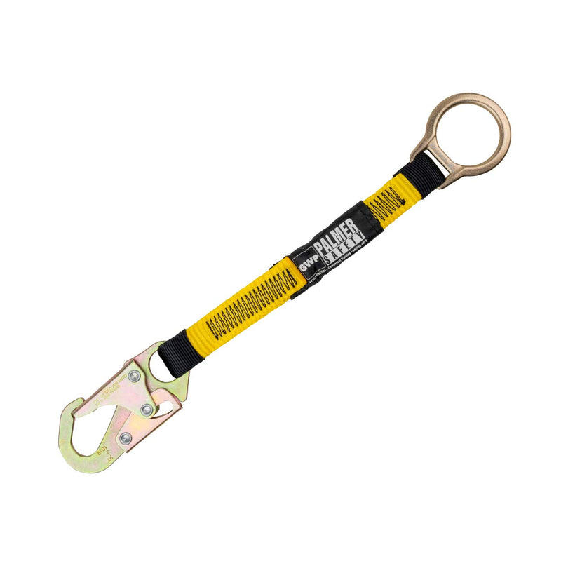 Palmer Safety 18" D-Ring Extender Fall Protection with 3/4" Snap Hook and D-Ring, Polyester Webbing with Chafe Guard, OSHA/ANSI Compliant 1