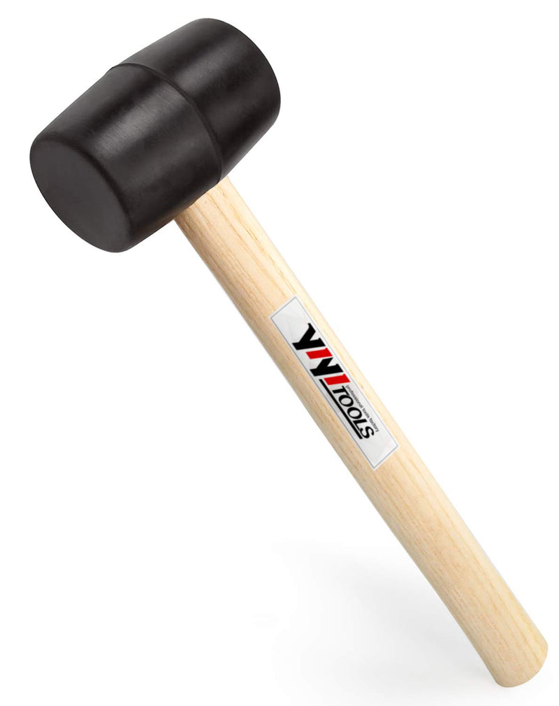 YY-2-005 Rubber Mallet Hammer With Wood Handle–8-oz, black 8oz