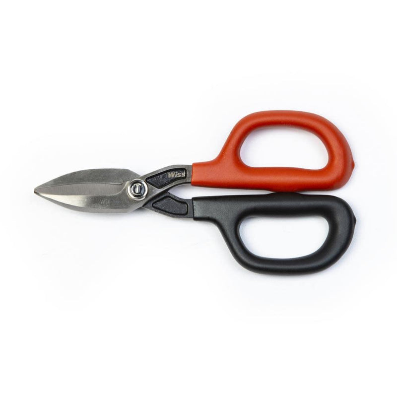 Crescent Wiss 7" Straight Pattern Tinner Snips - Tin Snips for HVAC & Sheet Metal Cutting - With Drop-Forged Steel Blades, Adjustable Pivot Bolt & Durometer Grips - Metal Snips - WDF7S