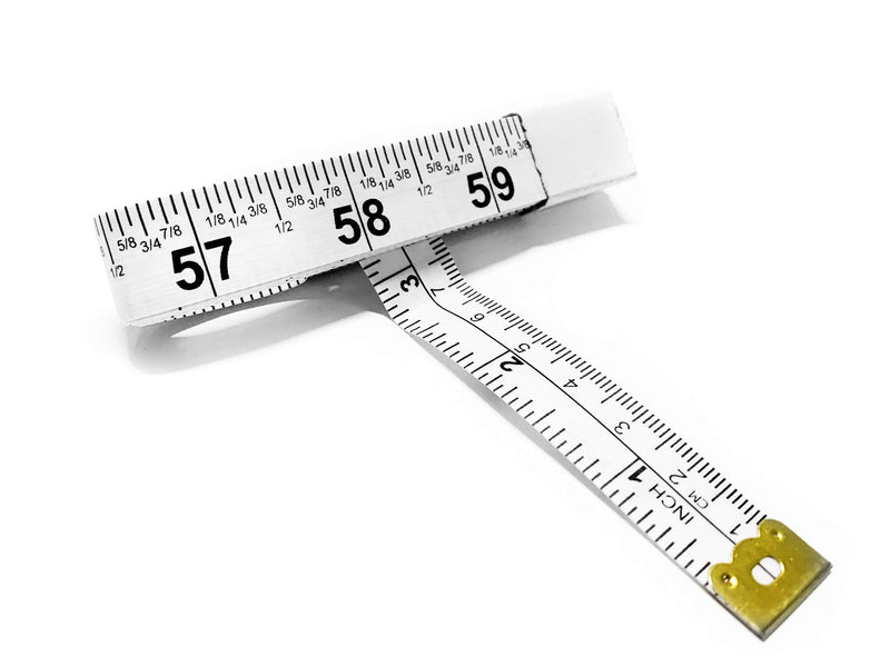 Perfect Measuring Tape All-Purpose 60 Inch Double Sided Fractional Inches and Millimeter/Centimeter Tape Measure TR-16-frac (60 inch White) 60in/1.5m