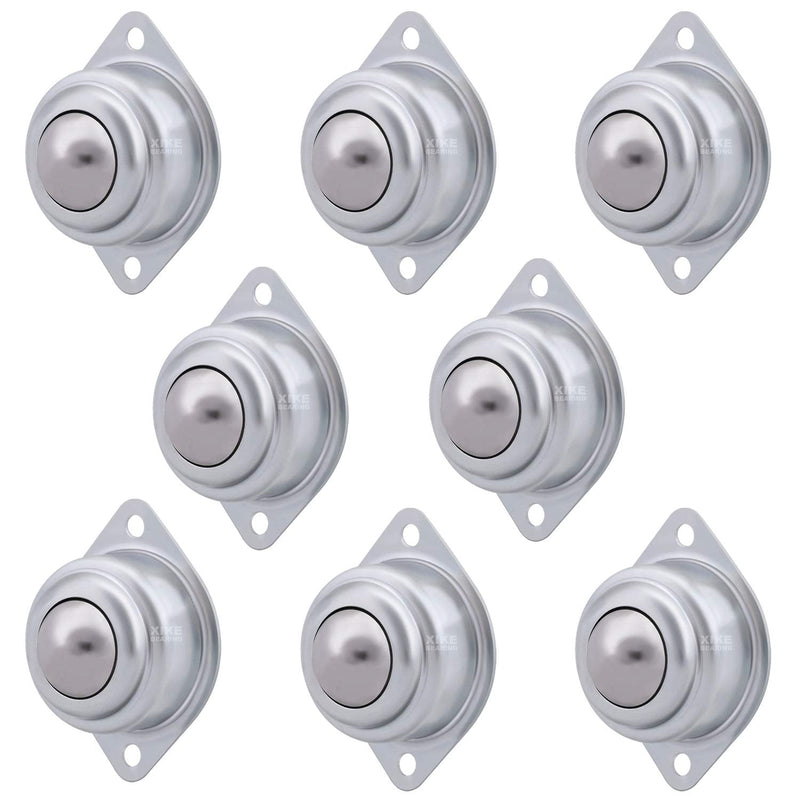 XiKe 8 Pack 3/4" Roller Ball Transfer Bearings, Hard Chrome Steel Ball Transfer Unit with Swivel Ball Caster Rollers, Used for Roller Stand, Conveyors,Transfer Equipment and Transmission System