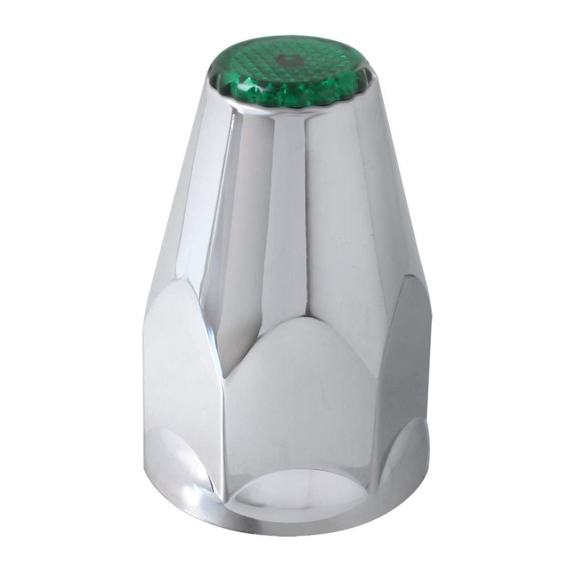 GG Grand General 10342SP Green 33 mm X 3-3/16 Inches Chrome Plastic Push-On Nut Cover w Reflector, Set of 10