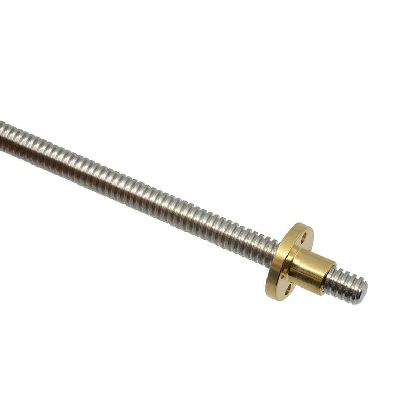 600mm T8 Tr8x2 Lead Screw and Brass Nut (Acme Thread, 2mm Pitch, 1 Start, 2mm Lead) for LCD DLP SLA 3D Printer and CNC Machine Z Axis 600mm Lead screw with nut