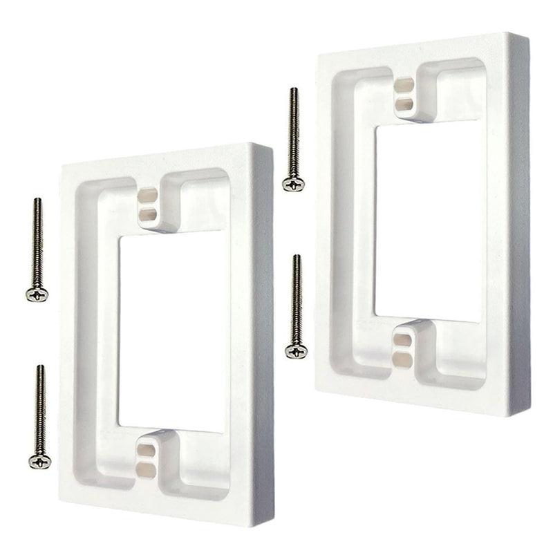 iMBAPrice BES1-2 (2-Pack) 1-Gang Non-Metallic Shallow Surface Box Extender, White 2