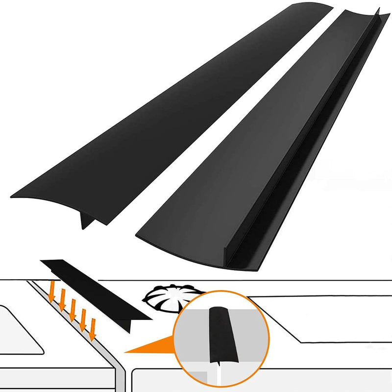 FLSEPAMB Stove Gap Covers Stove Gap Filler 2 Pack Stove Counter Gap Cover with Heat Resistant Wide & Long Gap Filler Used for Protect Gap Filler Sealing Spills in Kitchen Counter, Stovetops 21 Inches Black