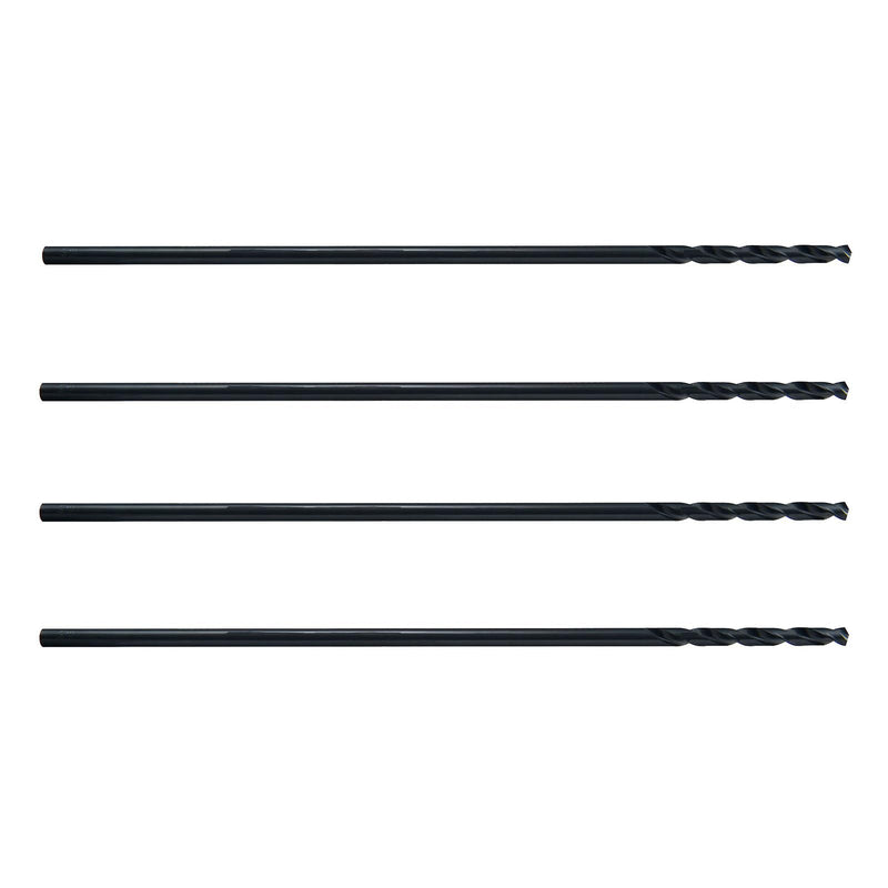 MAXTOOL 9/32"x12" 4pcs Identical Aircraft Extension Drills HSS M2 Extra Long Deep Twist Drill Bits Straight Shank Fully Ground Black; ACF02B12R18P4 4 9/32"x12"