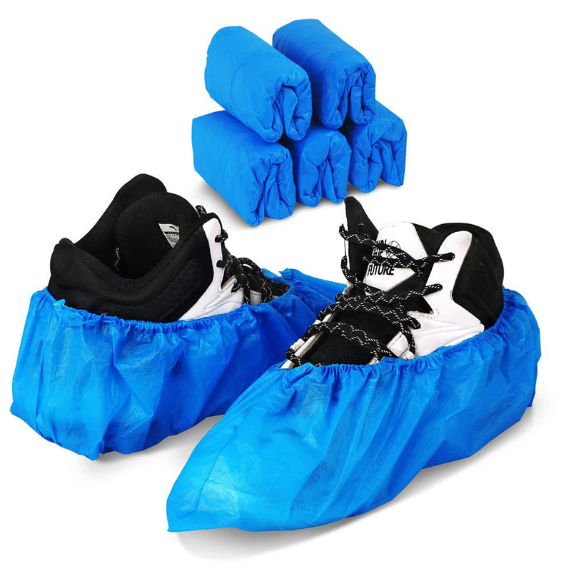 100 Pack 50 Pairs Disposable Shoe Covers Boot Cover Waterproof, Dust proof, The Size Fit Most, Non-slip, Blue, Protect Your Shoes, Floor, Carpet 100 Pack