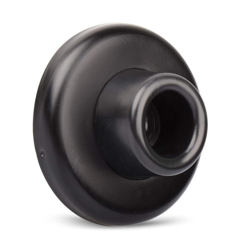 Concave Wall Door Bumper Stop Black – 2-1/2” Outside Diameter Stainless Steel Cover with 1-1/8” Black Rubber Bumper – Easy to Install with Screw 1 Pack Concave-Black