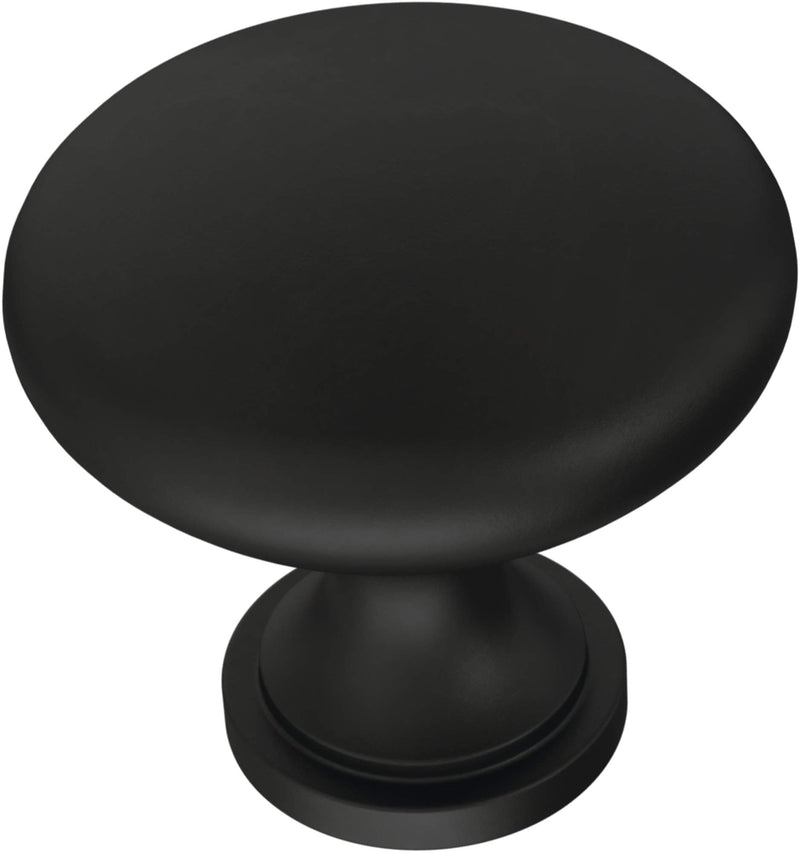 Franklin Brass Mushroom (10-Pack) Cabinet Knobs Matte Black Drawer Knobs Kitchen Cabinet Knobs for Dresser Drawers Pulls and Knobs 1-3/16" Closet Door Knobs P42354Z-FB-B Knob 1-3/16" (30mm)