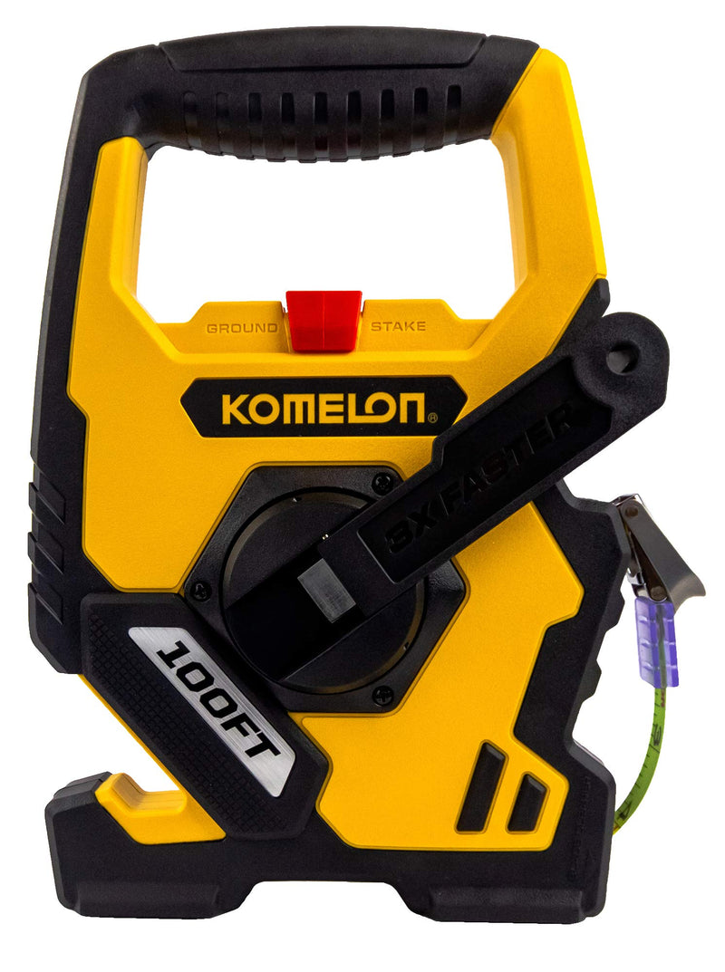 Komelon N9100 Open Reel Steel Tape Measure, 100-Feet, Yellow 30.5 m