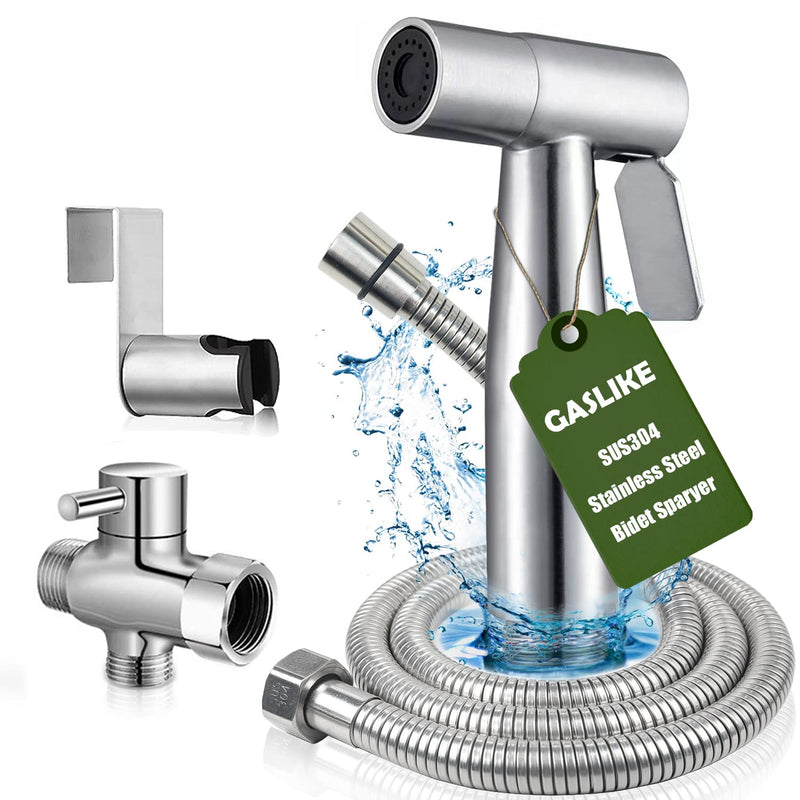 Handheld Bidet Sprayer for Toilet, Stainless Steel Bathroom Personal Hygiene Bidet Sprayer Set, Baby Cloth Diaper Sprayer with Adjustable Water Pressure Control, Perfect for Whole Family Cleaning Use Brushed Nickel
