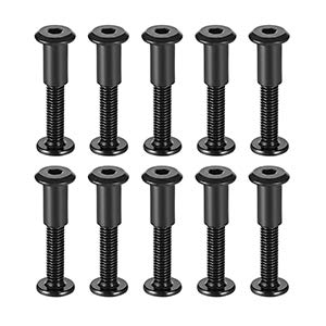 Screw Post Fit for 5/16"(8mm) Hole Dia, Male M6x30mm Belt Buckle Binding Bolts Leather Fastener Carbon Steel Black 10 Sets M6*30