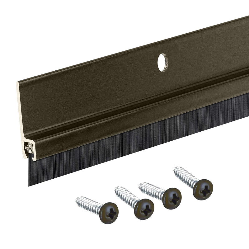 Randall Manufacturing Co., Inc | Door Sweeps – Aluminum & Brush | Brush Sweeps for Gaps Up to 1” | Brown Trim with Black Brush | 3 Feet | 3/4" Brush | Fill Gaps & Keep Unwanted Debris Out 3 FT Brown