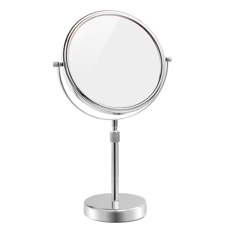 Nicesail Makeup Mirror Tabletop 8 Inch Double-Sided with 7X Magnification, Magnifying Mirror with Pedestal for Shaving Mirror, Height Adjustable for Make up Vainity Table, Chrome Finish (8 Inch, 7X) 19"L x 8"W No Light-chrome-7x