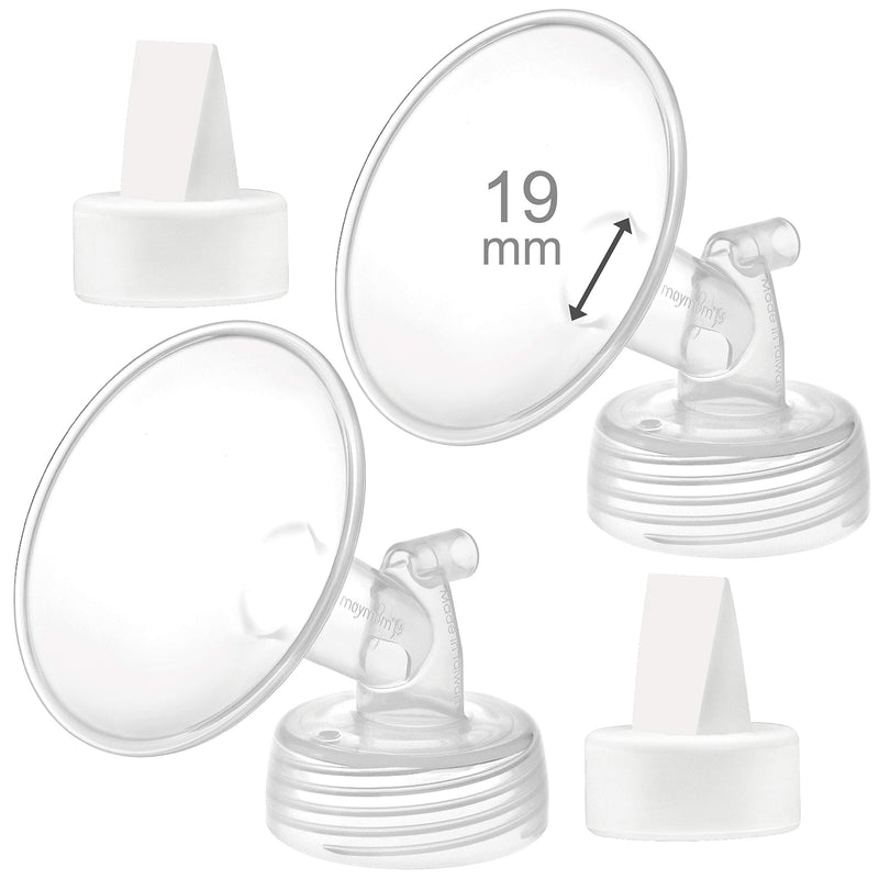 Maymom 19mm Flange and Duckbill Valve Compatible with Spectra S1 S2 Breastpump Not Original S2 Accessories Not Original Spectra Replacement Duckbill Valve and Flange White Valve