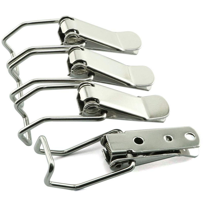HJ Garden 4pcs Spring Loaded Toggle Latch Hasp,304 Stainless Steel Box Cabinet Latch Catch Locks Hasps 73mm/2.88 in L115B-73mm