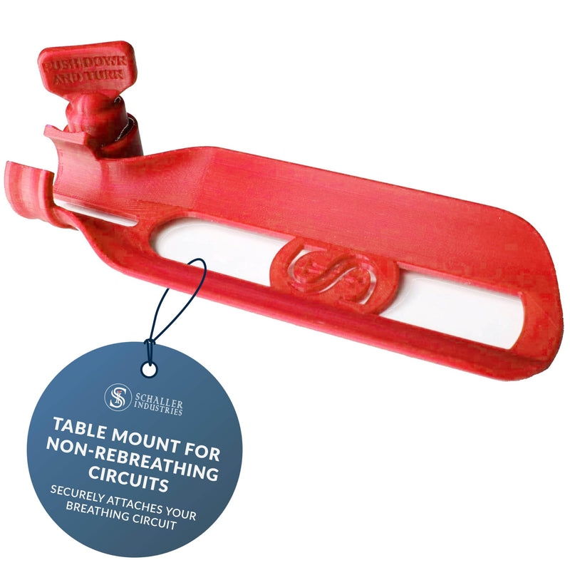 Schaller Industries Veterinary Dental Table Mount Fits Jackson Rees Non-Rebreathing Circuits-Anesthesia Bag Holder with Quick Clamp for Vet Dentistry - Red for Dental Table Mount - Red