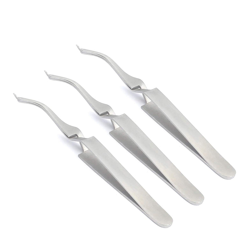 3× Dental Buccal Tube De Bonding Tweezers 5.5" Bracket Placement Reverse Action Narrow End Forcep Pliers Orthodontics Instruments