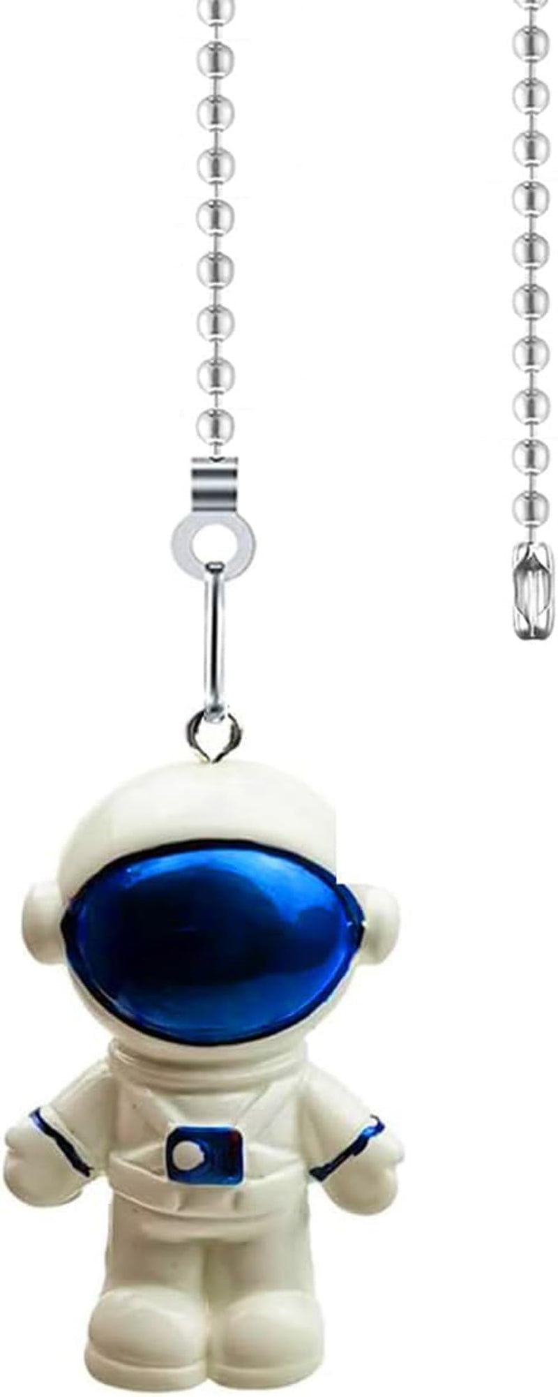 12 inch Mini Blue Spaceman Charm Pendant Ceiling Fan Danglers Fan Pulls Chain Extender with Ball Chain Connector
