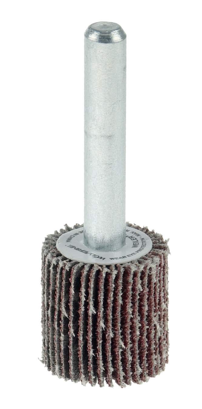 Weiler 30716 3/4" x 3/4" x 60AO Wolverine Coated Abrasive Flap Wheel, 1/4" Stem (Pack of 10), Red 3/4" Dia 60 Grit