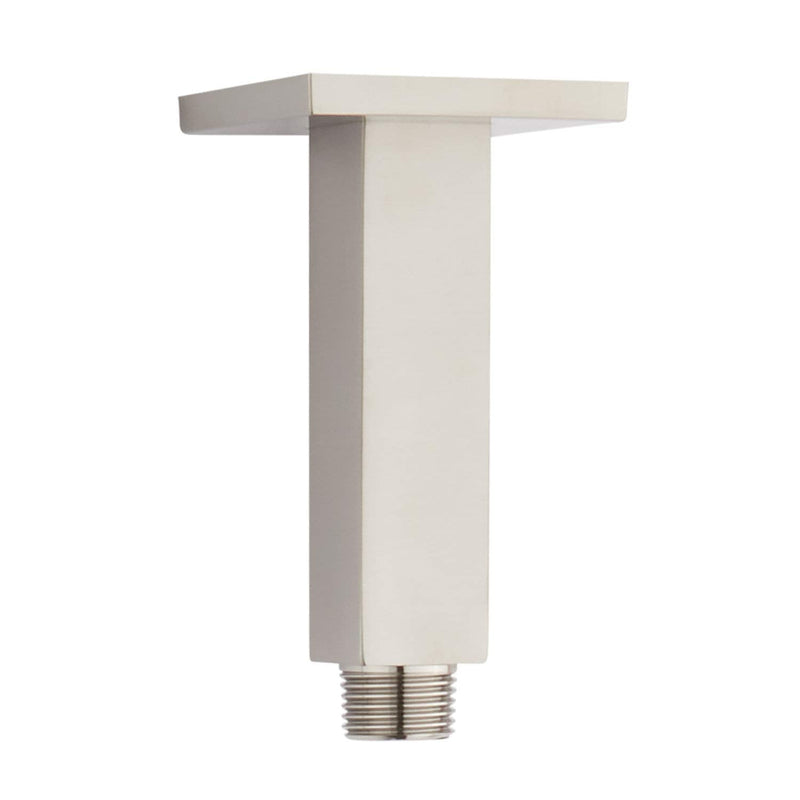 Signature Hardware 449669 4" Square Ceiling Mounted Shower Arm and Flange Brushed Nickel
