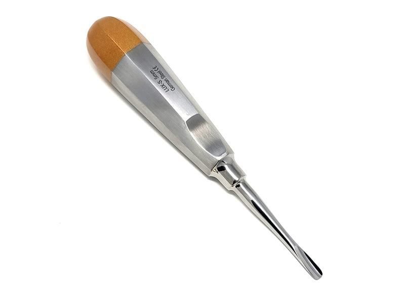 Dental Luxating Elevator Straight 5mm, Gold Handle, Stainless Steel 5mm Straight