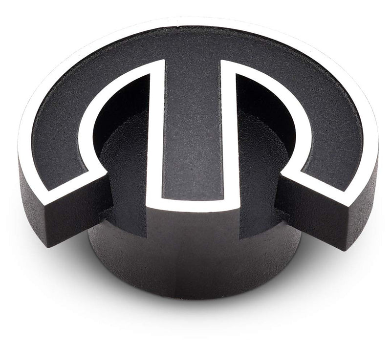 ProForm Air Cleaner Nut, Large, 1/4-20 in and 5/16-18 in Thread, Mopar Omega Logo, Aluminum, Black Crinkle, Each