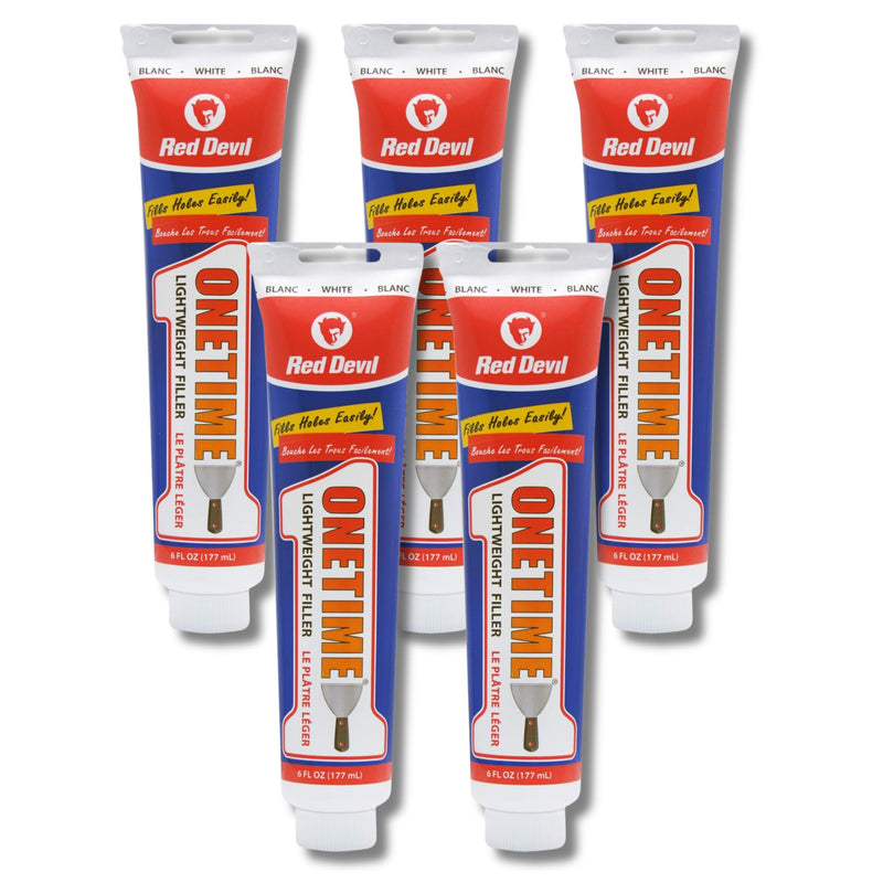 Red Devil 0545 ONETIME Lightweight Spackling, 6 Oz. Squeeze Tube, Made in USA Pack of 5 6 Fl Oz
