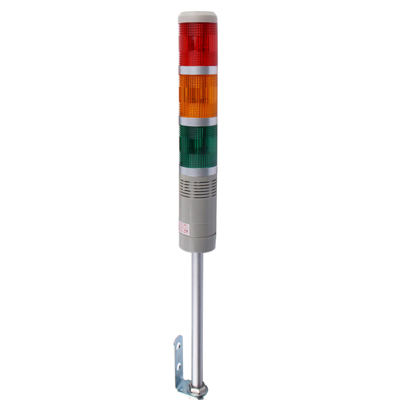 LUBAN Industrial Signal Light Tower, Column LED Alarm Tower Lamp Light Flash Indicator, 3-Layer Stack LED Warning Light for Safety (DC 12V/Steady ON Light) 12V without Buzzer