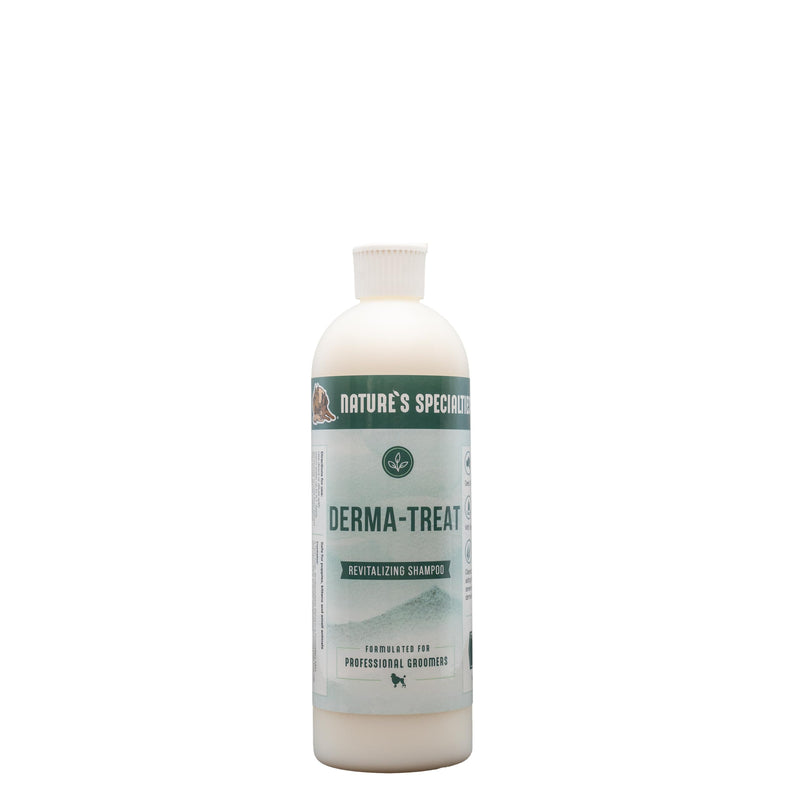 Nature's Specialties Derma-Treat Ultra Concentrated Anti-Microbial Medicated Dog Shampoo for Pets, Makes up to 96 oz, Natural Choice for Professional Groomers, Made in USA, 16oz - PawsPlanet Australia