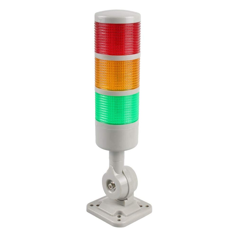LUBAN Led Signal Tower Stack Lights, Industrial Signal Warning Lights, Column Tower Lamp Andon Lights with Rotatable Base, Steady/Flashing Light Switchable,12V 24V DC(3-Layer, with Buzzer) RED/YELLOW/GREEN DC 12-24V 3 Layer/with Buzzer