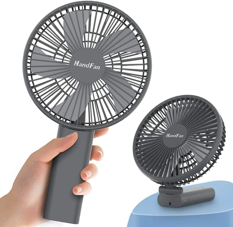 HandFan 6 Inch Handheld Fan with 4000mAh Battery 6 Speed Personal Fan, Strong Airflow, Cooling Desk Removable Base Design, 5-34H Working Time, 180° Foldable for Travel Outdoor Office Household(grey) grey