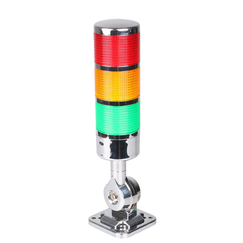 12-24V LED Stack Tower Lights, Industrial Warning Lights, Andon Lights, Column Signal Tower Indicator Lamp Beacon, Continuous/Flashing Light Switchable, 3 Layer (with Buzzer) DC 12 to 24V 3-Layers/with Buzzer