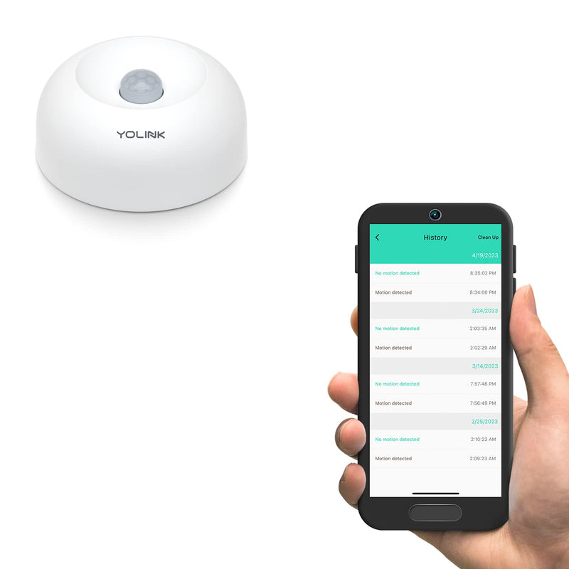 YoLink LoRa 1/4 Mile Wireless Range Smart Motion Detector, Indoor Motion Sensor, Motion Detector, Alexa, IFTTT, YoLink Hub Required Indoor without Hub