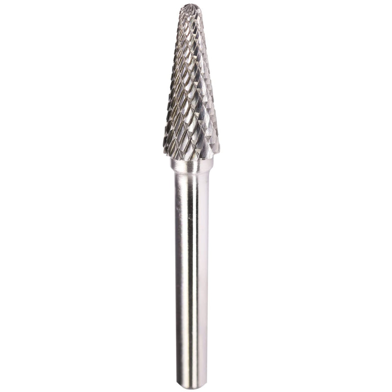 SL-3 Tungsten Carbide Burr Rotary File Taper Shape with Radius End Double Cut with 1/4"Shank for Die Grinder Drill Bit SL-3