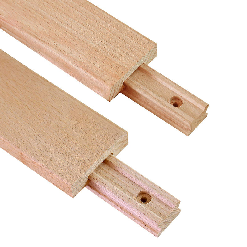 2 PCS Wax Coated 18 Inches Wood Drawer Slide, Classic Traditional Wood Center Guide Track 18Inch-2pcs