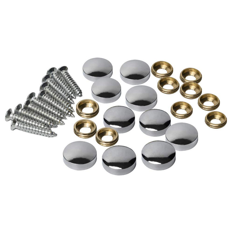10PCS Mirror Screws 14mm Dia,Brass Mirror Screws Cap Cover Nails Fasteners Silvery for Decorative Mirror, Sign/Advertising Hardware, Nails, Construction