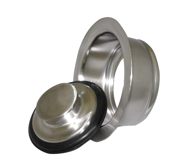 Brushed Nickel Universal Garbage Disposal Sink Flange and Stopper, Fits Standard 3-1/2 Inch Sink Opening Brushed Nickel