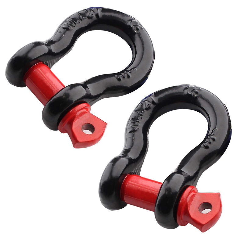 2Pcs 1/2 Inch D Ring Shackle, D Shackle Rugged 12 Ton(26,455 lbs) Maximum Break Strength, 2 Ton (4409 Lbs) Capacity 1/2Inch