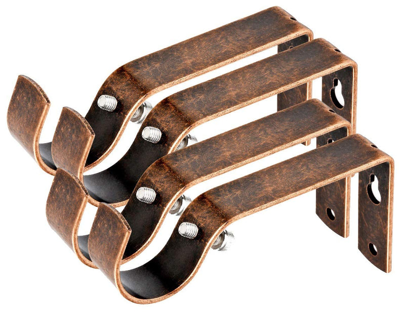 Fix Curtain Rod Bracket Set of 4 for 1 Or 1 1/8 Inch Rods - Coffee - NewNest Australia