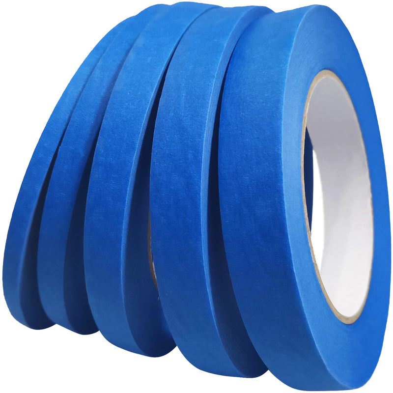 Blue Painters Tape 1/4" 3/8" 1/2" 5/8" 3/4" x 60 Yard - Multi Size Pack - Multi Surface Use - 5 Rolls 0.25" 0.37" 0.50" 0.62" 0.75"