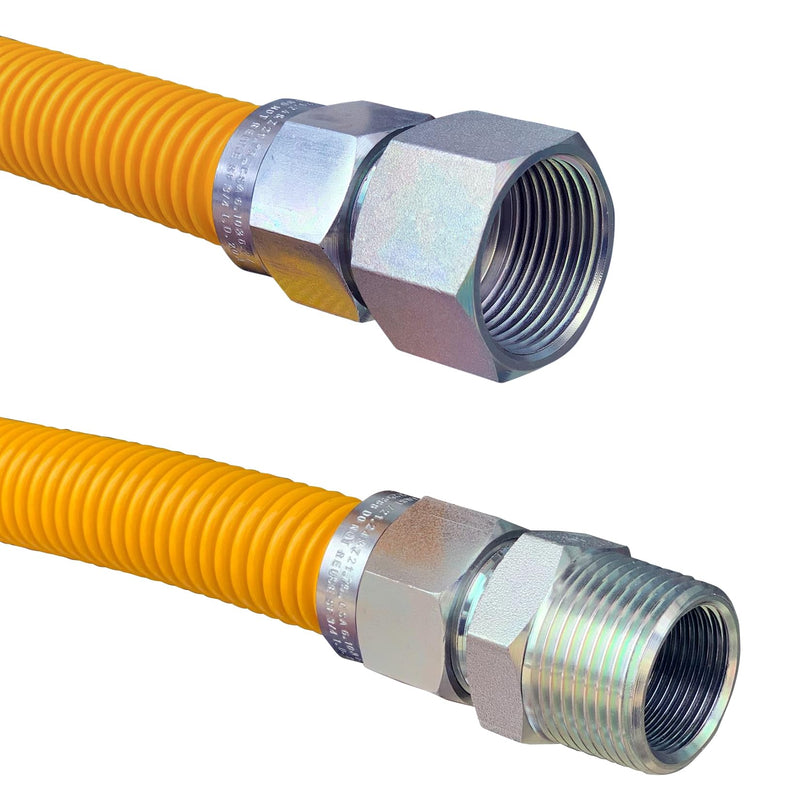 36" Stainless Steel Gas Connector with 3/4" and 3/4" Fittings