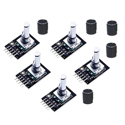 Teyleten Robot KY-040 Rotary Encoder Brick Sensor Module Switch Development 360 Degrees with Knobs Cap for Arduino AVR PIC 5pcs - NewNest Australia