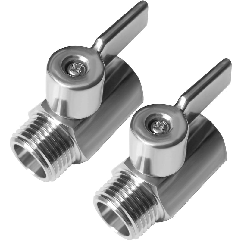 Beduan Mini Ball Valve Stainless Steel(316) 1/2" NPT Male x NPT Female Mini Ball Shutoff Valve (Pack of 2) 1/2 Inch 2 PACK