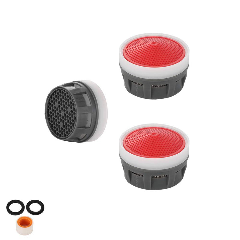JQK Faucet Aerator, 2.2 GPM Flow Retrictor Insert Faucet Aerators Replacement Parts Bathroom 3 Pack, JR Junior Size, FAJ22-P3 Red - 2.2 gpm