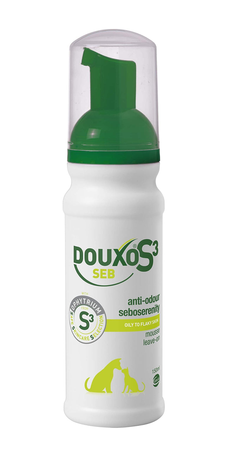 DOUXO S3 SEB Mousse, Dog & Cat Dandruff Solution, Soothing Leave-On Cat Mousse, Effective Mousse for Dog Dermatitis, Flaky & Oily Pet Skin, Hypoallergenic Fragrance, Dog Dandruff Mousse, 150ml - PawsPlanet Australia