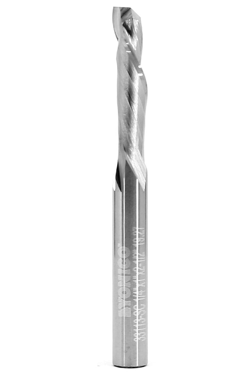 YONICO CNC Compression Bit Single Flute Spiral End Mill Router Bit 1/4-Inch Dia. 1/4-Inch Shank 33113-SC 1/4" Diameter - 1" Length