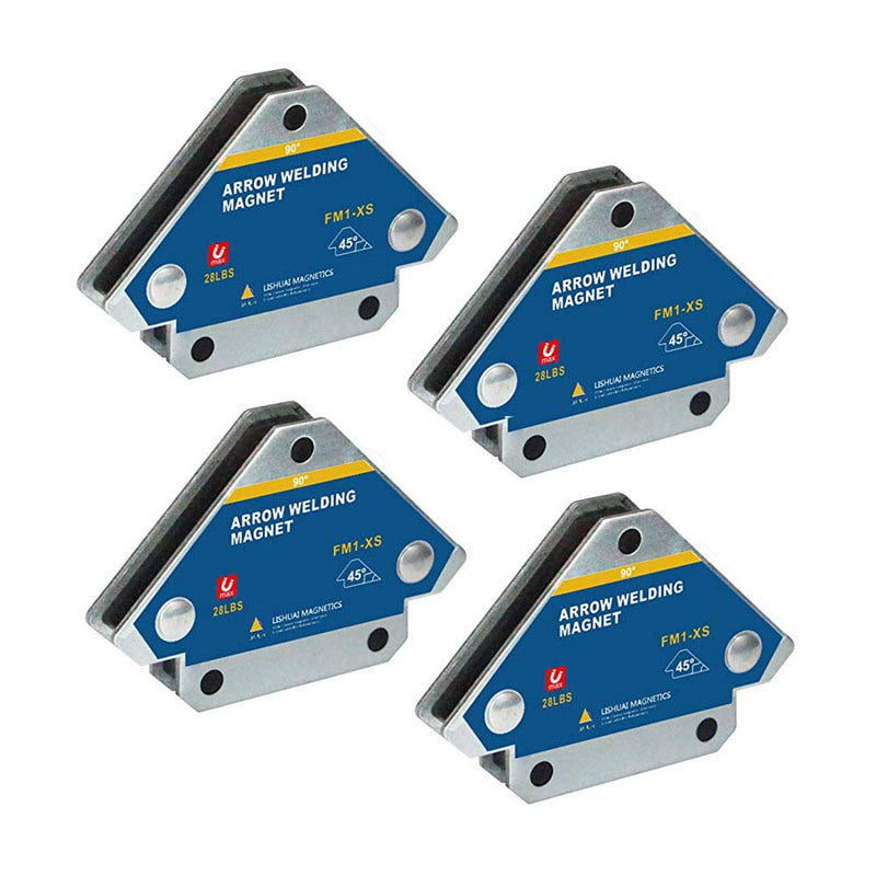 Lishuai 4 PCS 28LBS Mini Arrow Welding Magnet, Durable 45,90,135 Degree Multi Angle Magnetic Welding Holder Mini x4pcs