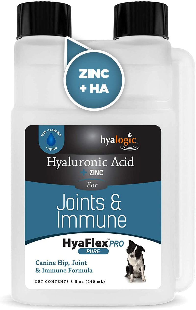 Canine Hyaluronic Acid + Zinc by Hyalogic - Joint & Immune Support, HyaFlex Pro Pure 8oz - Liquid Oral HA Dog & Pet Supplement - PawsPlanet Australia